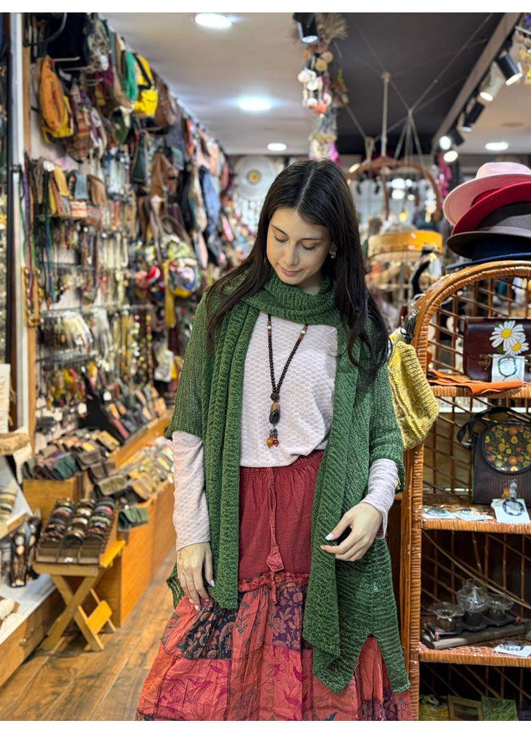 Tasarım Atkılı Bluz Yeşil