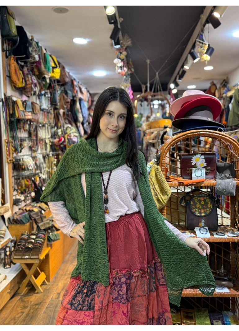 Tasarım Atkılı Bluz Yeşil