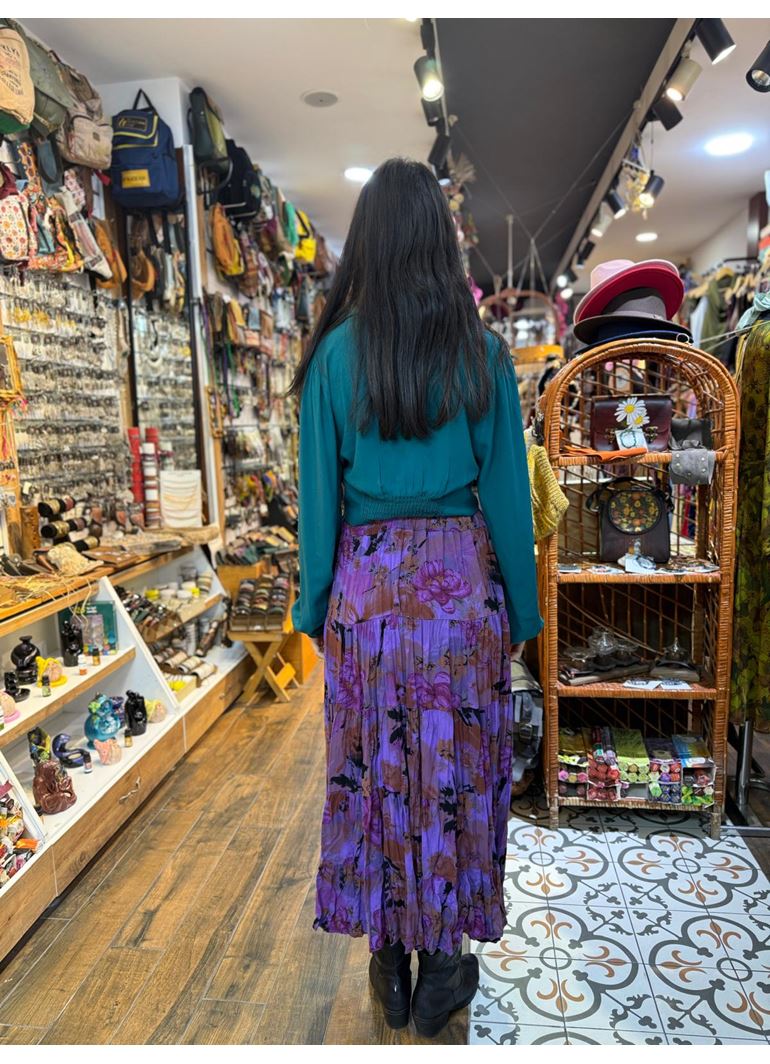 Patcwork Beli Lastikli Etek