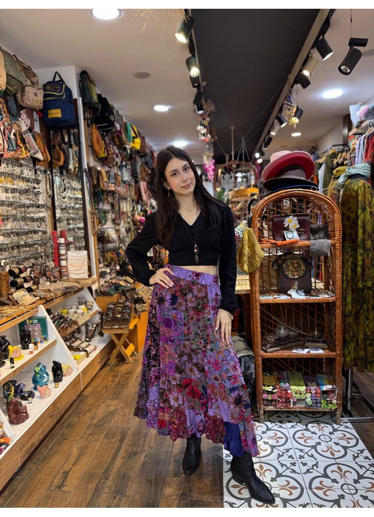 Patchwork Beli Lastikli Etek