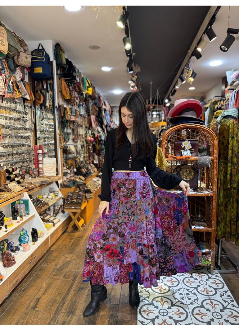 Patchwork Beli Lastikli Etek