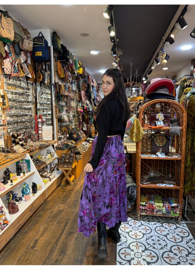 Patchwork Beli Lastikli Etek