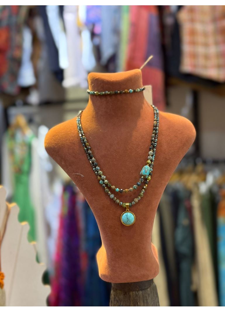 Doğal Taş Kolye Bileklik Set