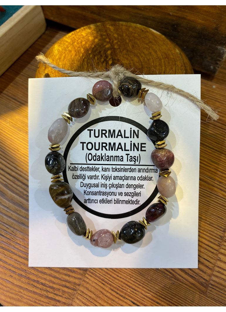 Turmalin (Odaklanma Taşı) Doğal Taş Bileklik