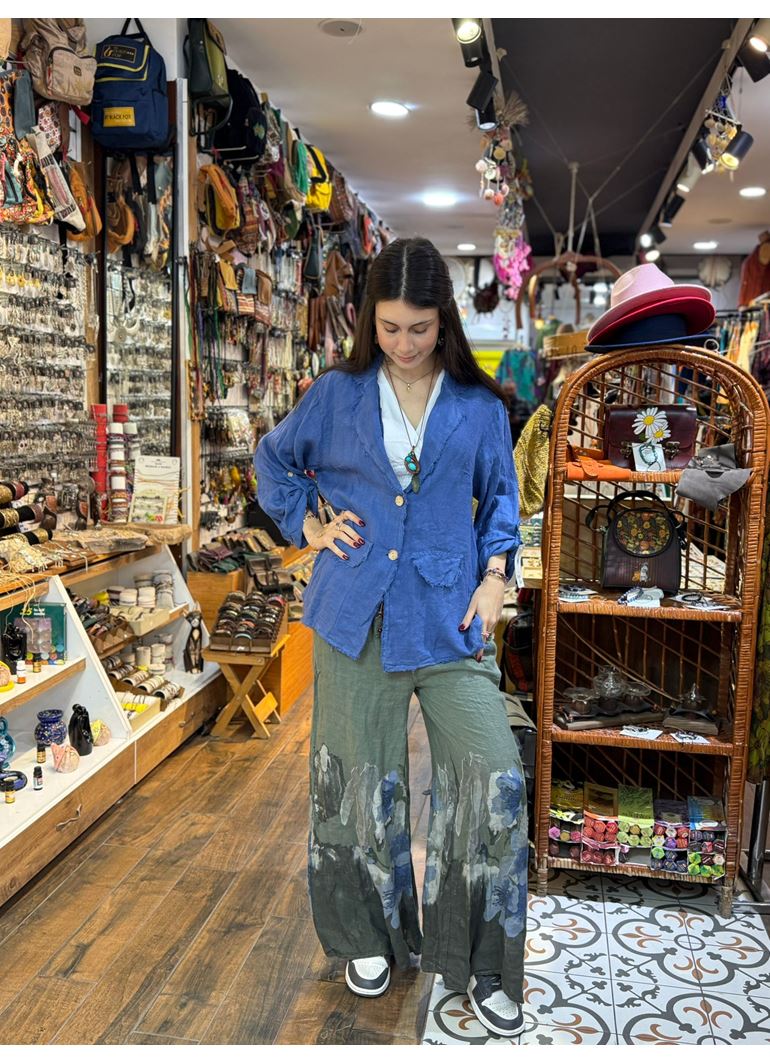 İtalyan Keten Kemerli Pantolon