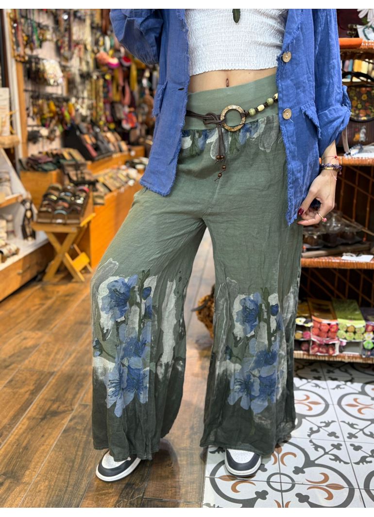 İtalyan Keten Kemerli Pantolon