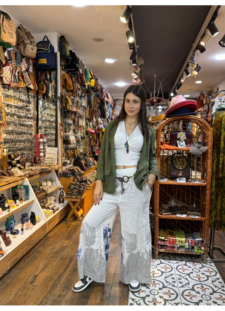 İtalyan Keten Kemerli Pantolon