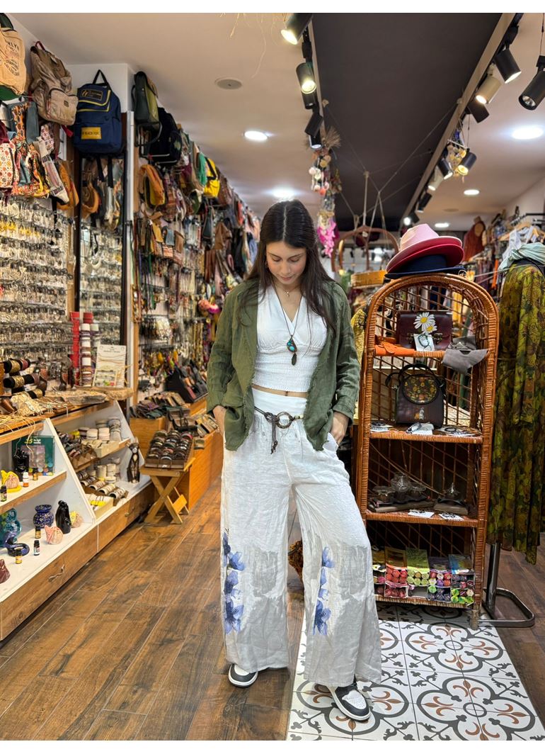 İtalyan Keten Kemerli Pantolon