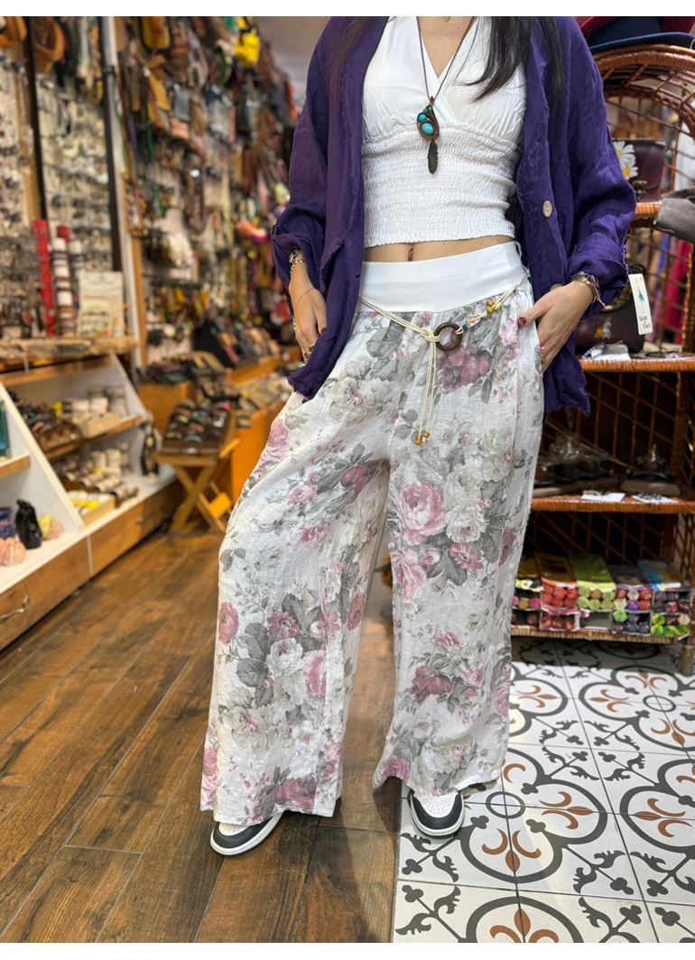 İtalyan Keten Kemerli Pantolon