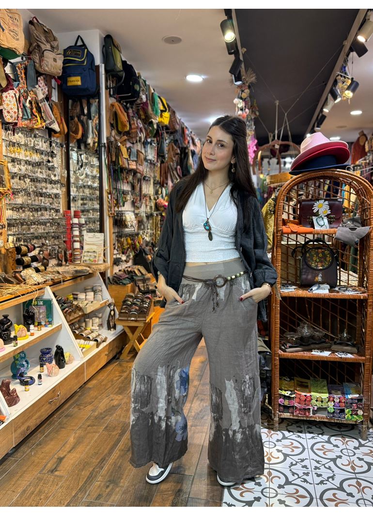 İtalyan Keten Kemerli Pantolon