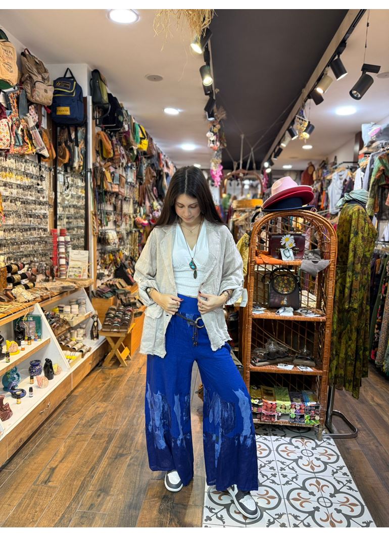 İtalyan Keten Kemerli Pantolon