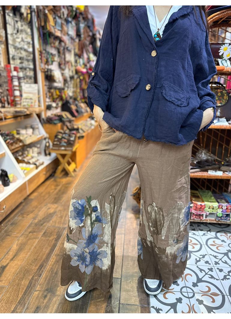 İtalyan Keten Kemerli Pantolon