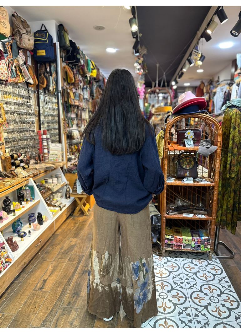 İtalyan Keten Kemerli Pantolon