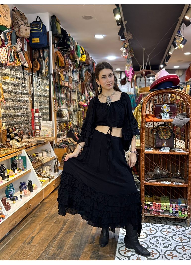 Tasarım Etekli Takım Siyah