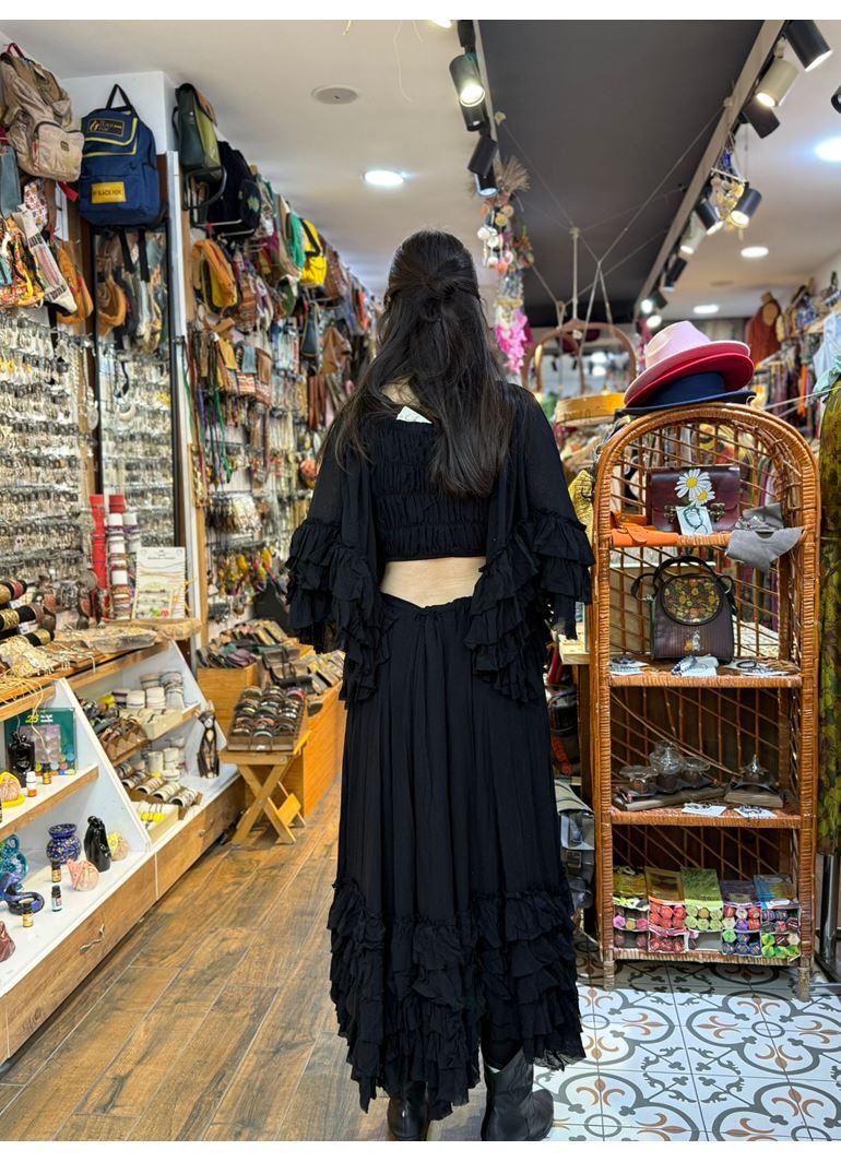 Tasarım Etekli Takım Siyah