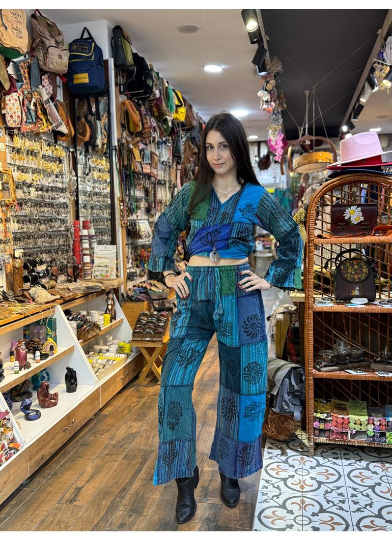 Nepal Pantolonlu Takım Mavi