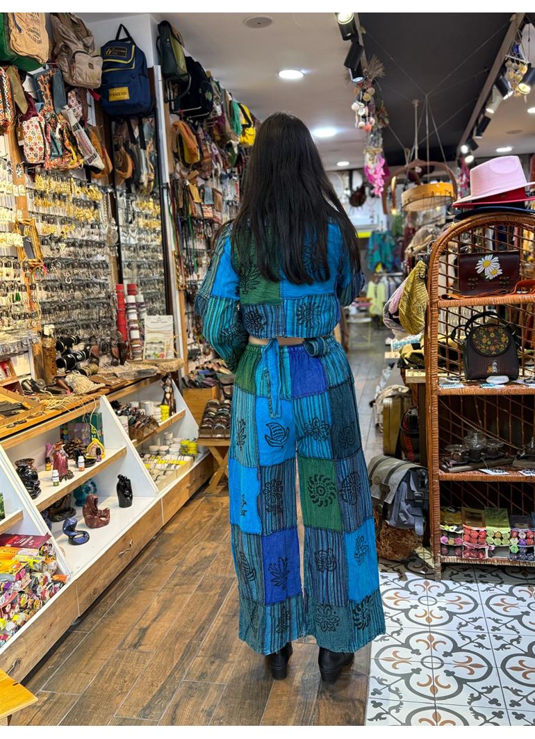 Nepal Pantolonlu Takım Mavi