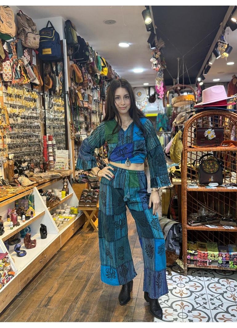 Nepal Pantolonlu Takım Mavi