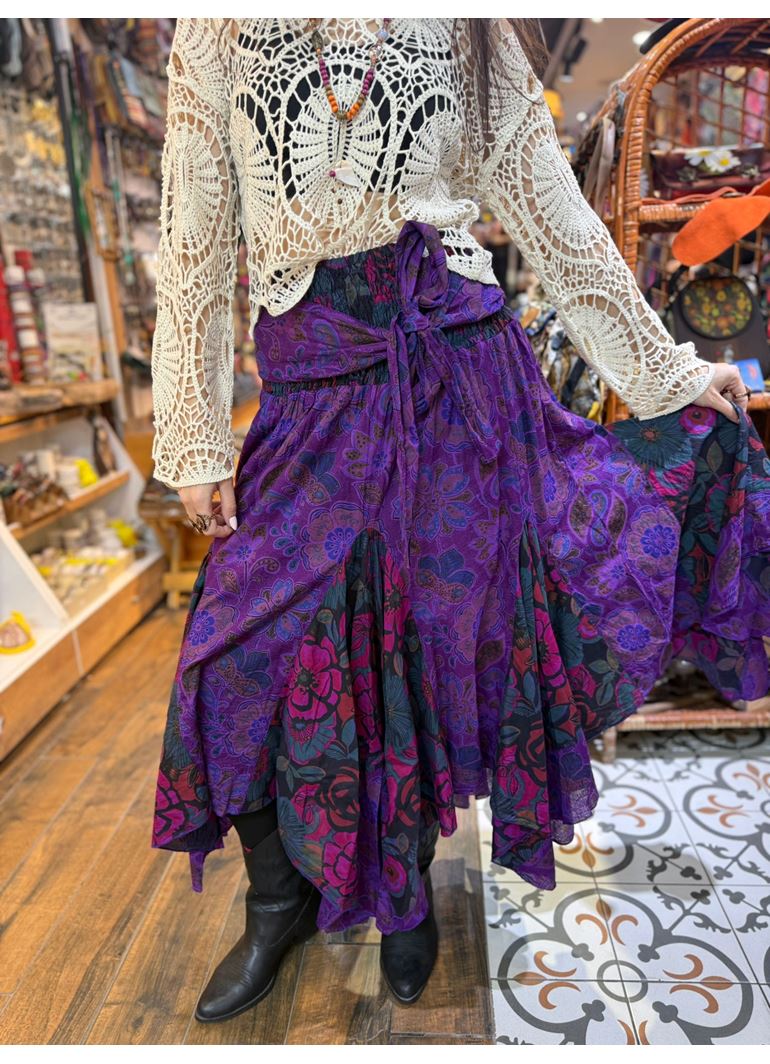 Nepal Tasarım Etek Mor