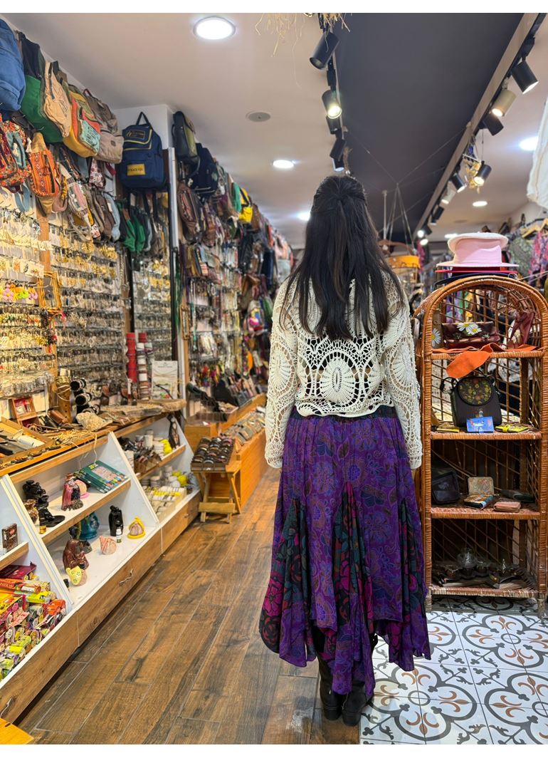 Nepal Tasarım Etek Mor