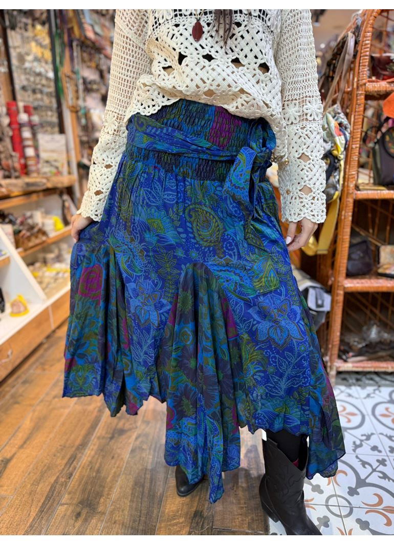 Nepal Tasarım Etek Mavi