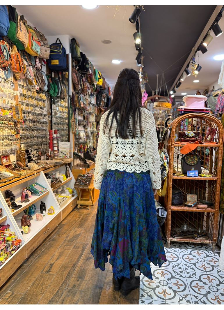 Nepal Tasarım Etek Mavi