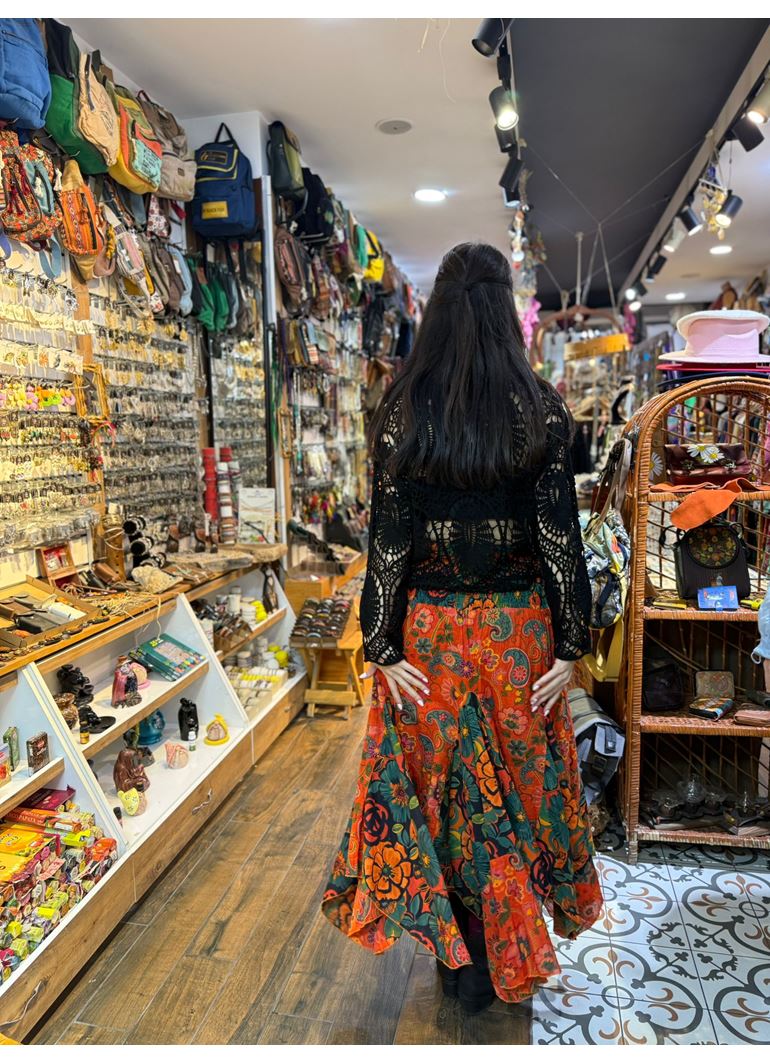 Nepal Tasarım Etek Turuncu