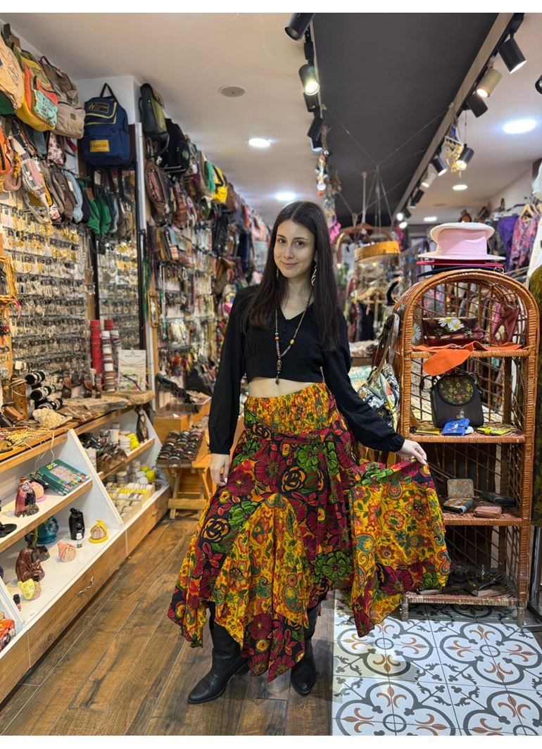 Nepal Tasarım Etek Sarı