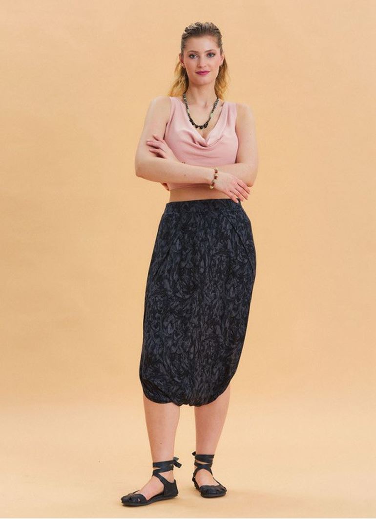 Beli Lastikli Ağı Düşük Antrasit Bohem Şalvar