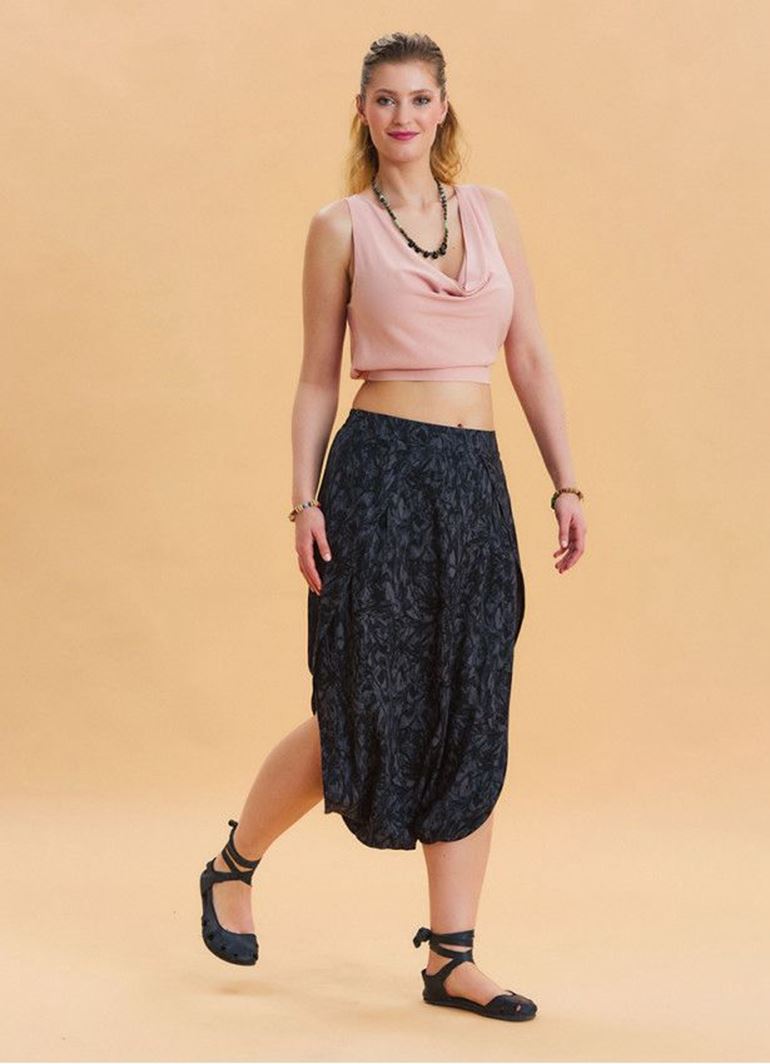 Beli Lastikli Ağı Düşük Antrasit Bohem Şalvar