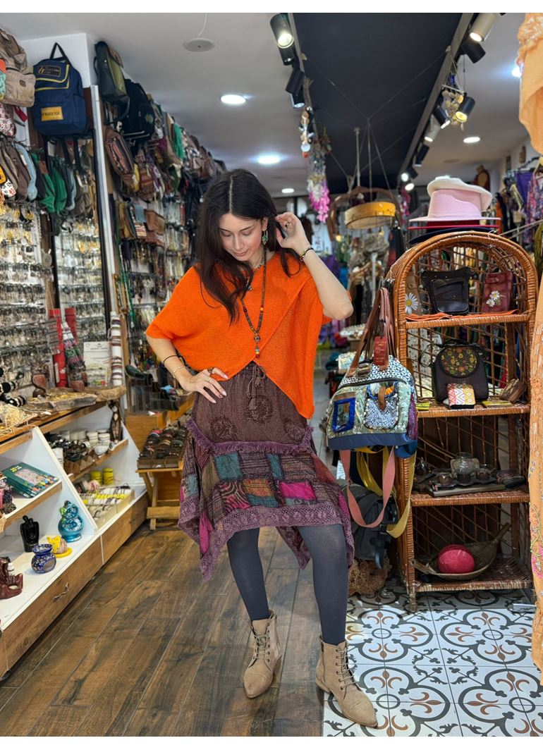 Nepal Tasarım Etek Kısa