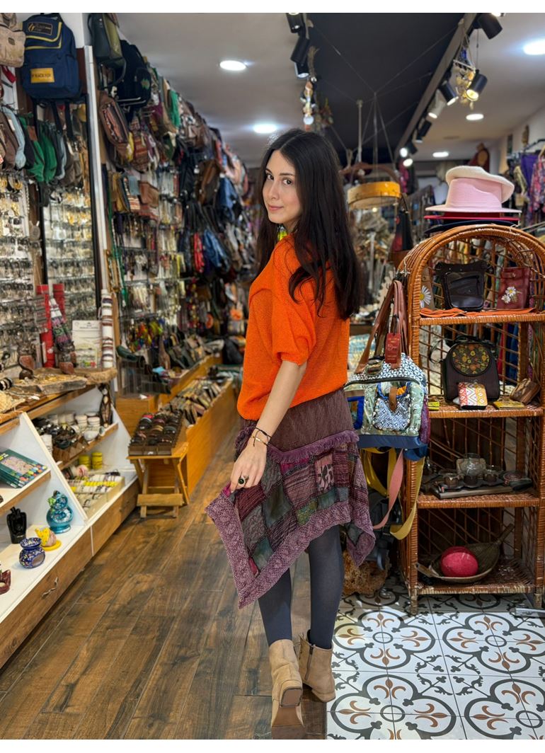 Nepal Tasarım Etek Kısa