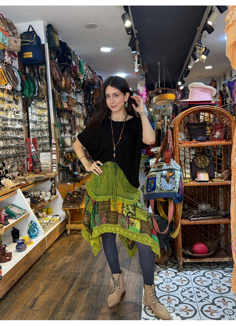 Nepal Tasarım Etek Kısa