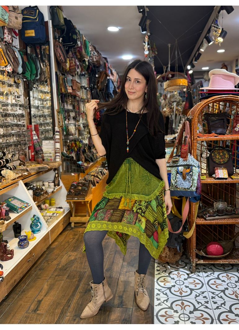 Nepal Tasarım Etek Kısa