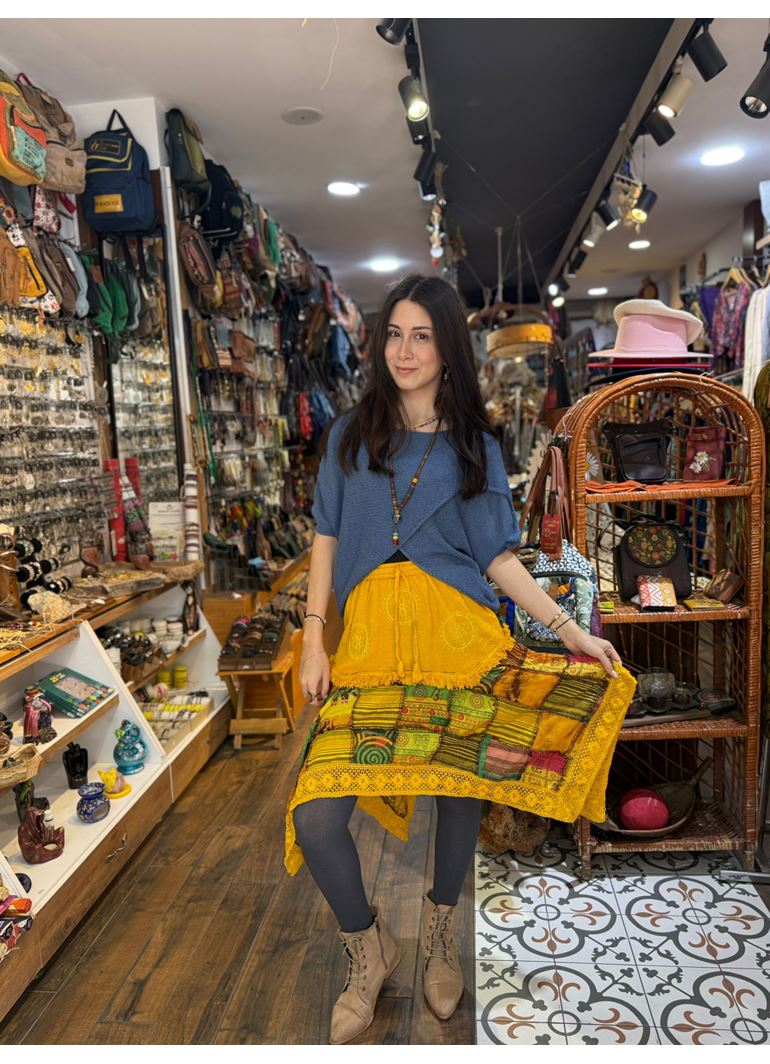 Nepal Tasarım Etek Kısa