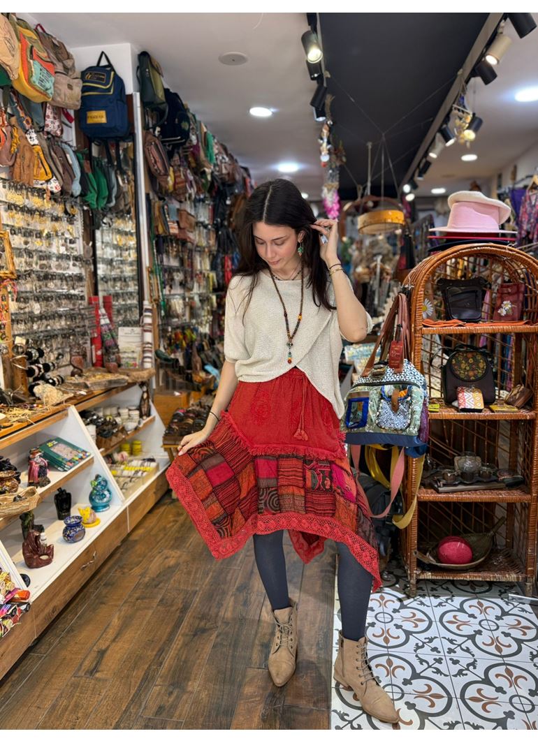 Nepal Tasarım Etek Kısa