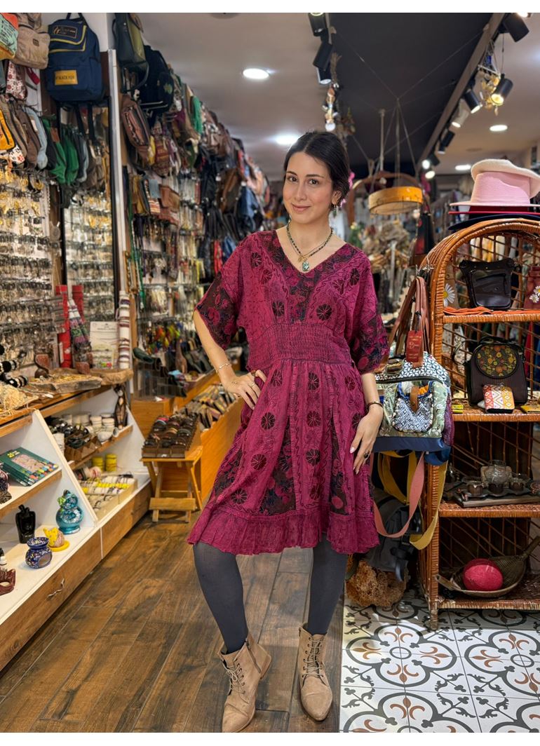 Kısa Kollu Hint Elbise