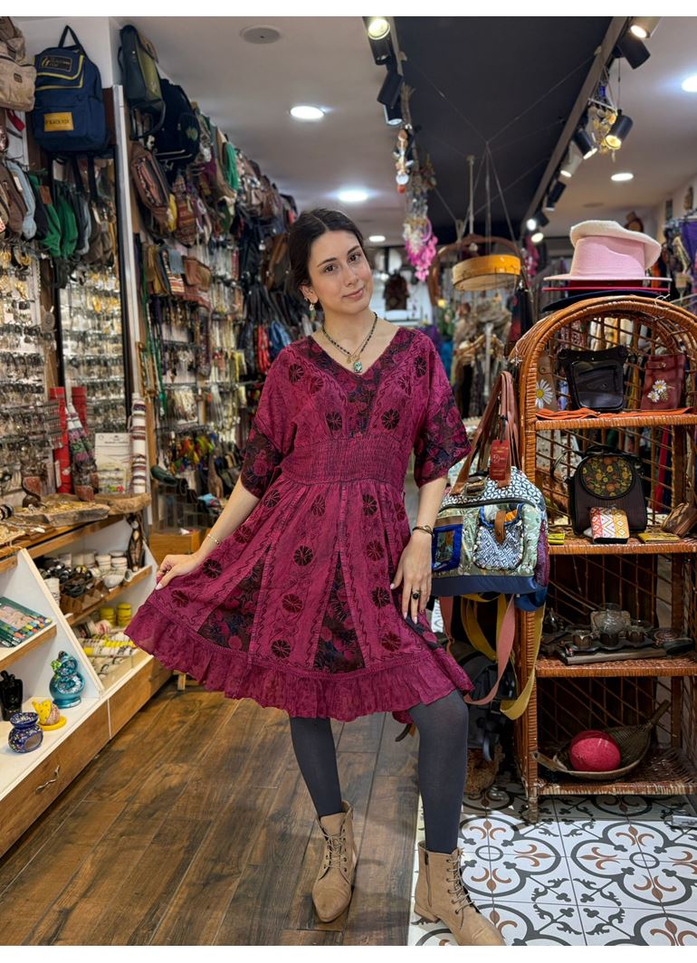 Kısa Kollu Hint Elbise