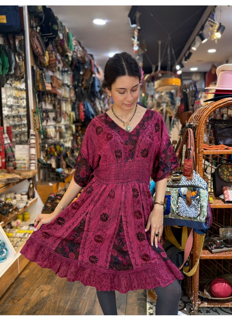 Kısa Kollu Hint Elbise