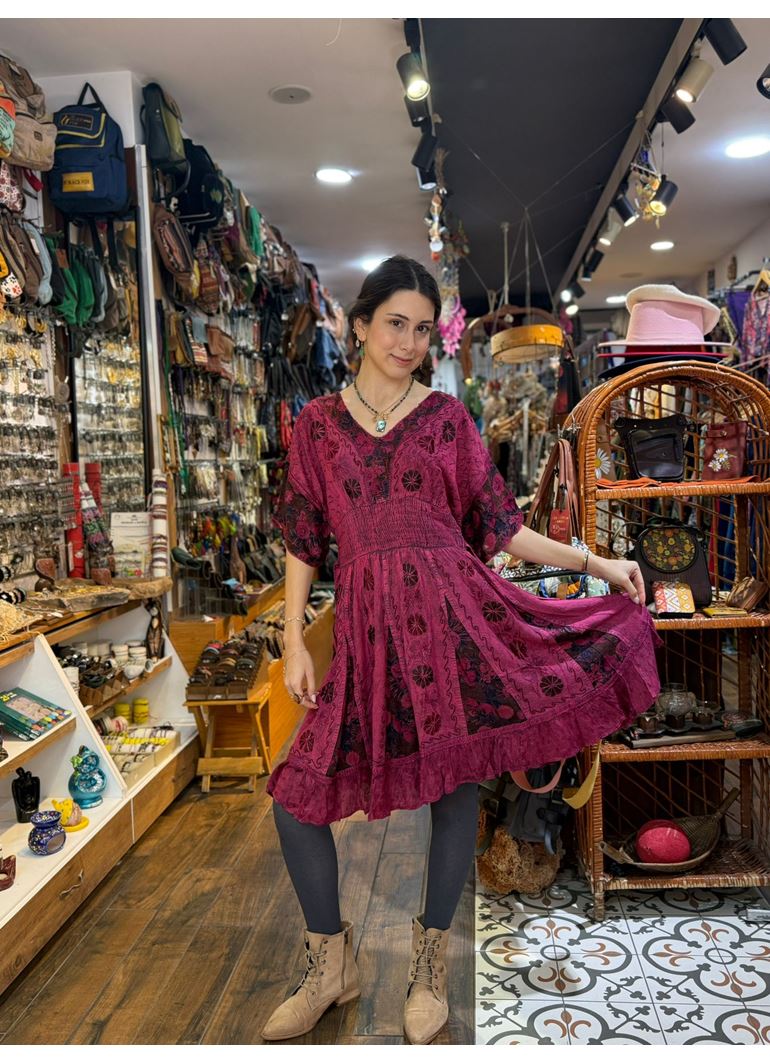 Kısa Kollu Hint Elbise