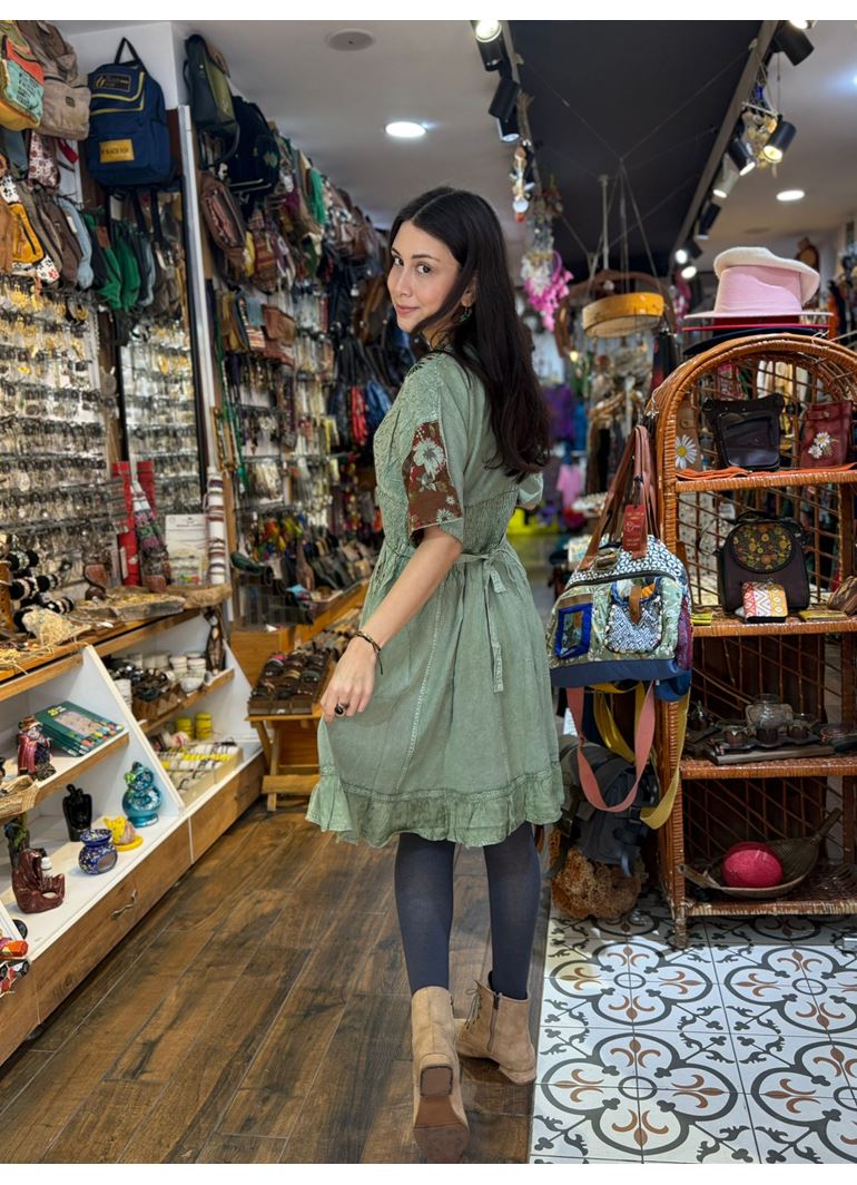 Kısa Kollu Hint Elbise