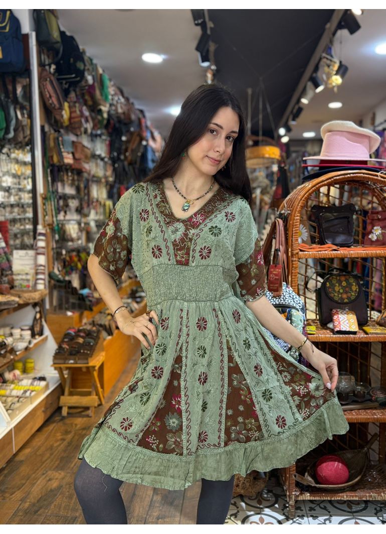 Kısa Kollu Hint Elbise