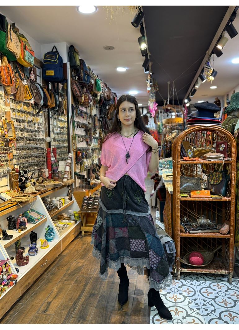 İtalyan Triko Bluz Kısa Kollu