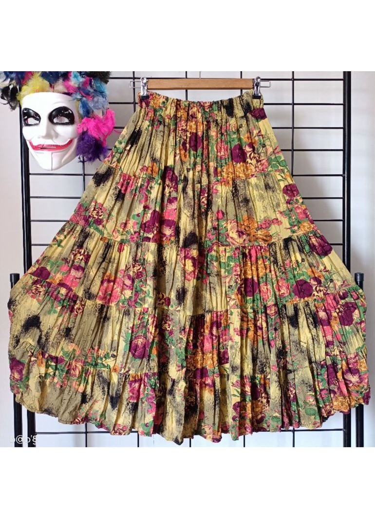 Patchwork Beli Lastikli Etek