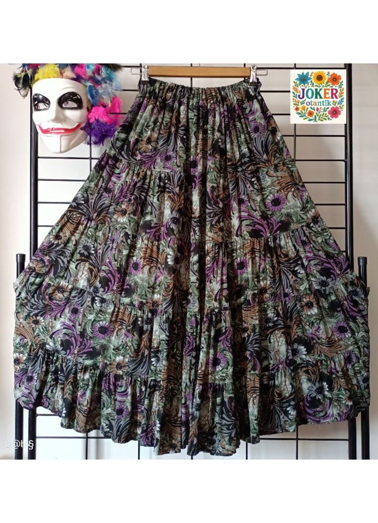 Patchwork Beli Lastikli Etek