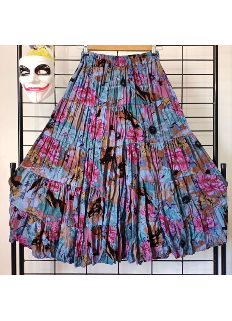 Patcwork Beli Lastikli Etek