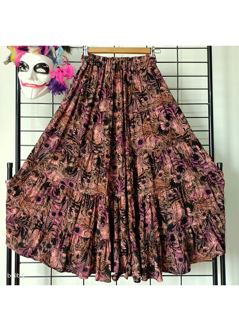 Patchwork Beli Lastikli Etek