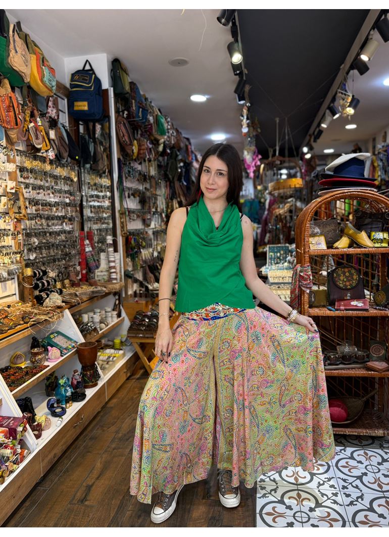 İpek Önü İşlemeli Pantolon