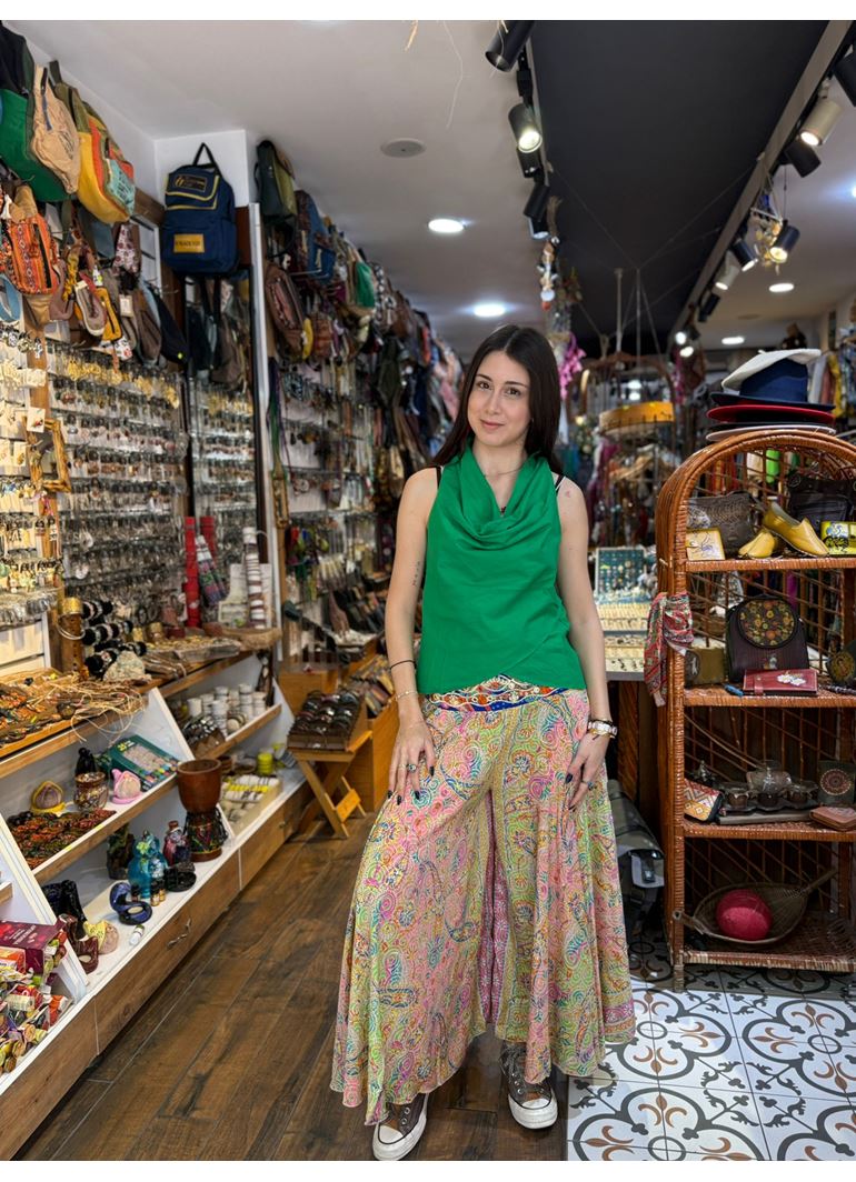 İpek Önü İşlemeli Pantolon