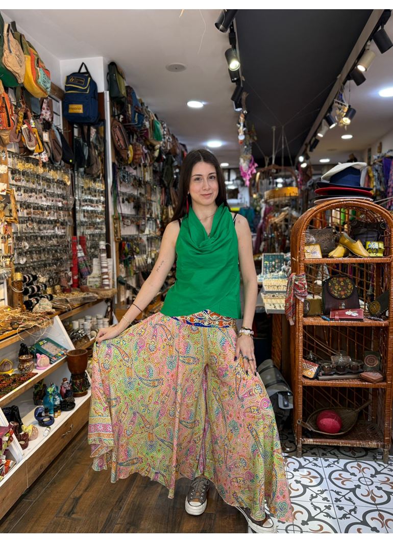 İpek Önü İşlemeli Pantolon